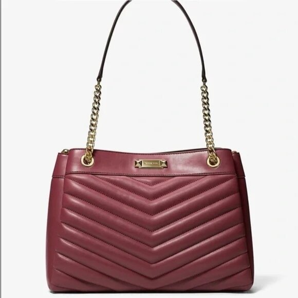 Michael Kors Handbags - Michael Kors Whitney Medium Quilted Tote Bag - Oxblood, NWT